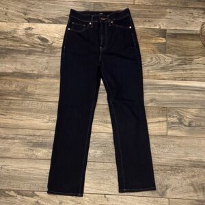 Express Women's Midnight Blue 90s Slim Super high Rise Jeans